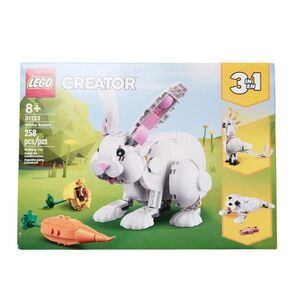 LEGO Creator 3 in 1 White Rabbit Animal Toy Building Set, STEM Toy for Kids 8+
